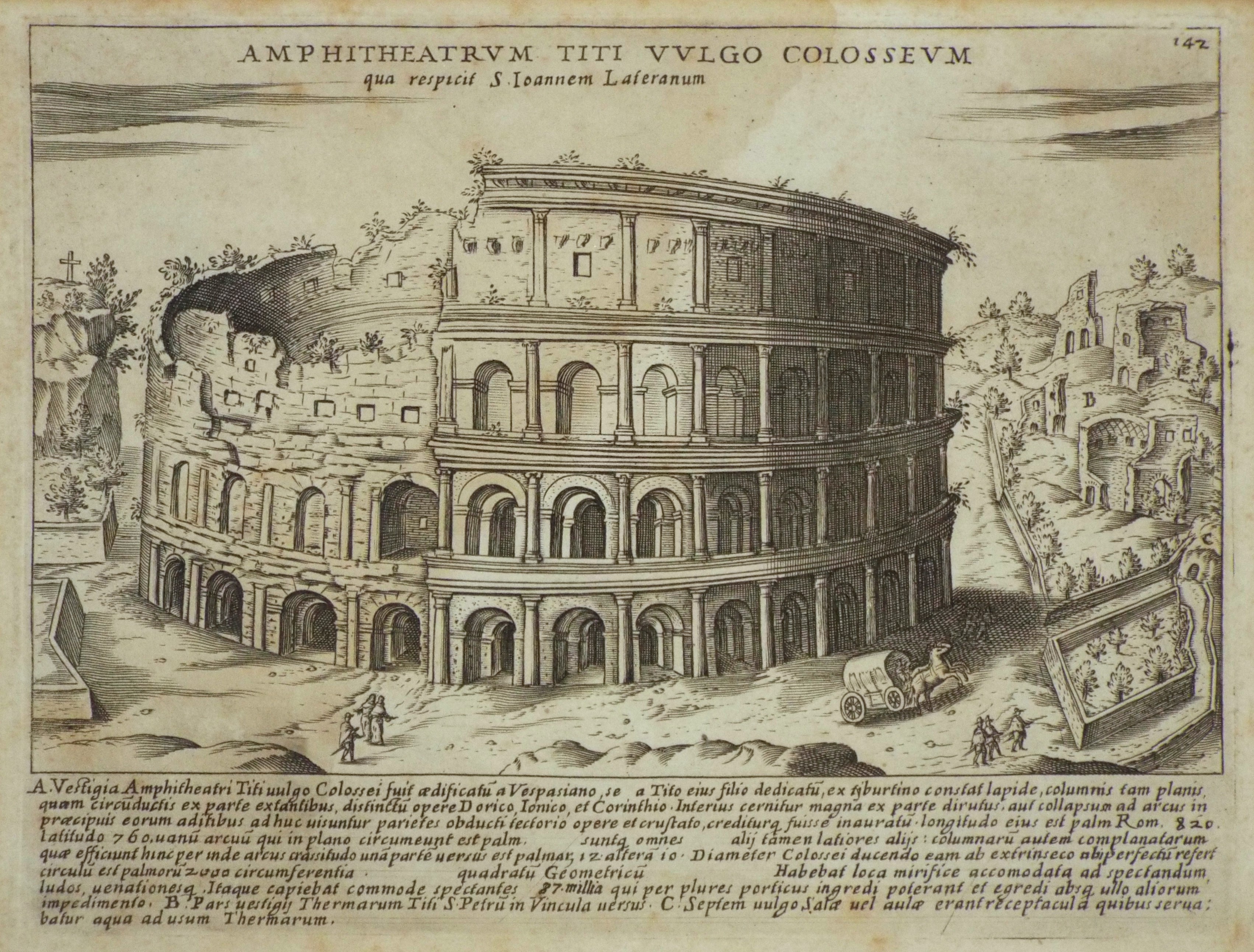 Print - Ampitheatrum Titi Vulgo Colosseum. qua respicit S. Ioannem Lateranum. - Lauro